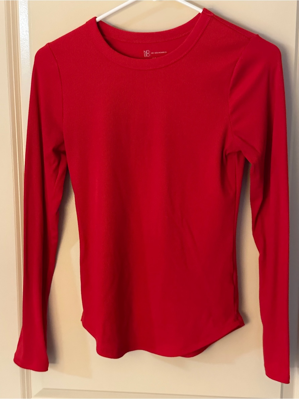 NOBO Long Sleeve Crewneck Top in Bright Red